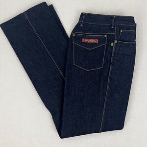 Vintage Sasson Jeans 26" Waist x 31" Inseam Straight Leg Denim Red Patch